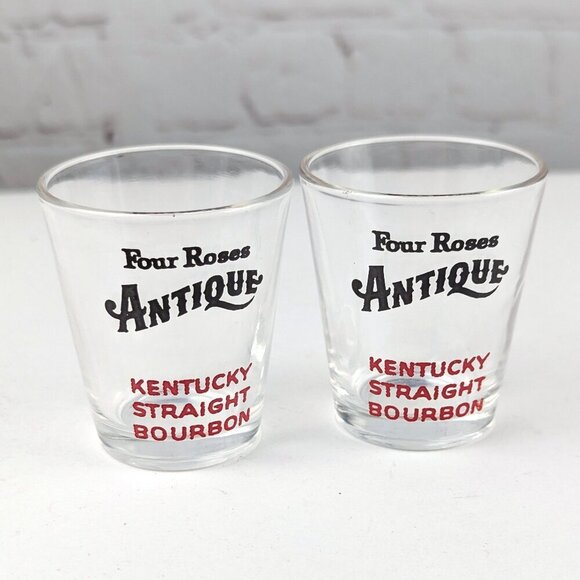 Set of 2 Four Roses Antique Bourbon Shot Glasses - Picture 1 of 5